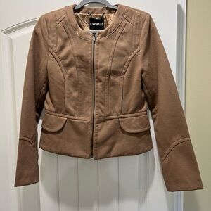Express Camel peplum Coat Size medium